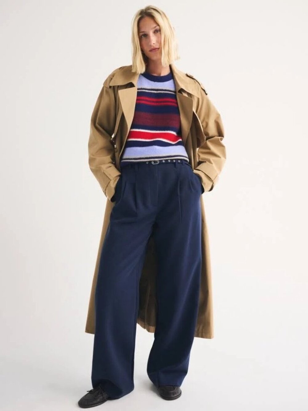 Abercrombie & Fitch Navy Sloane Wide-Leg Pants Size 16 / 33 Long